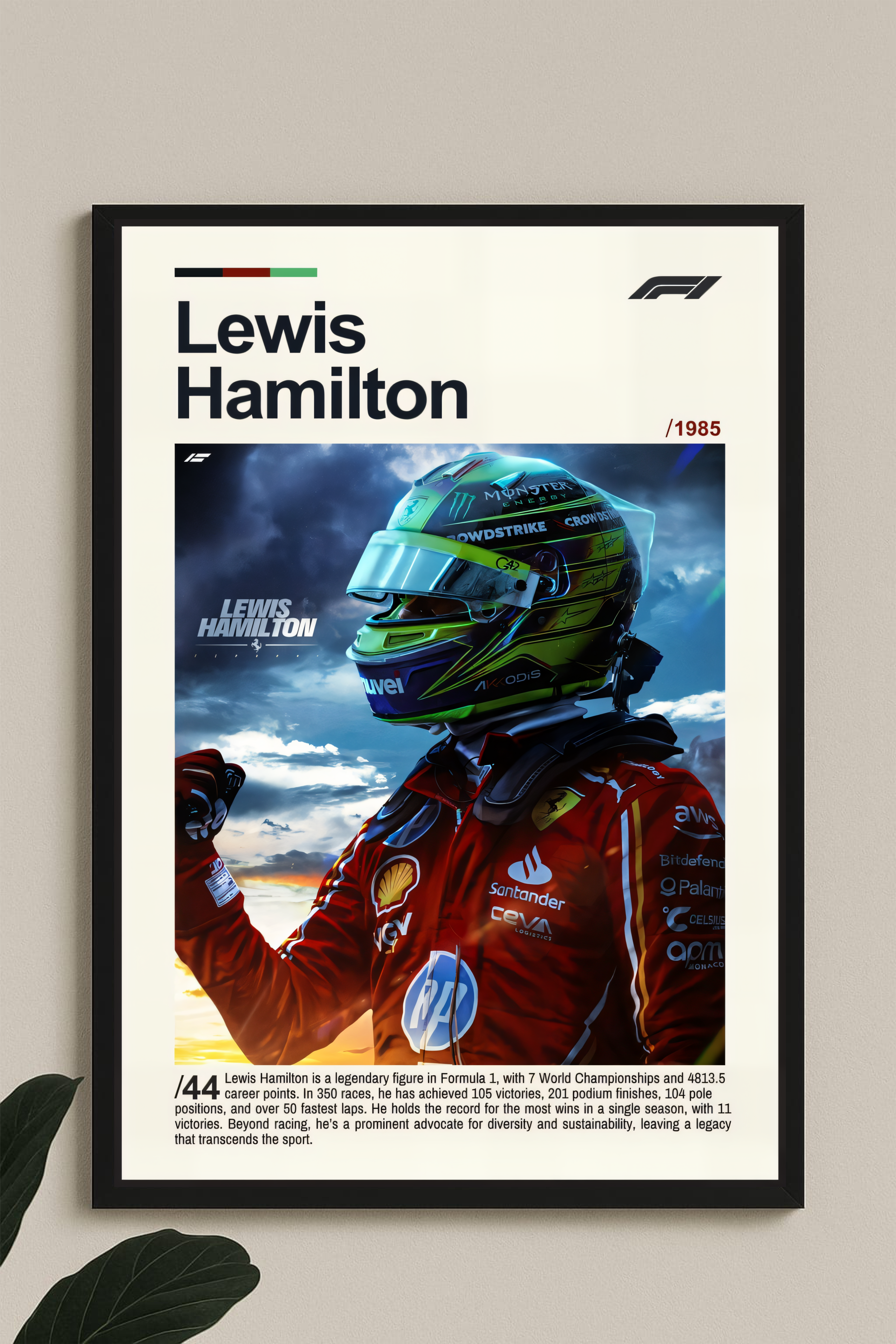 Lewis Hamilton Frame (Wall Decor)